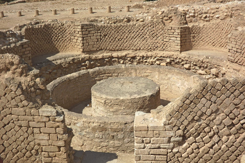 The steam bath of the third palace built by King Herod outside of Jericho